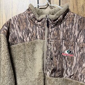 Mossy Oak Camo Fleece Jacket - Brown and Tan